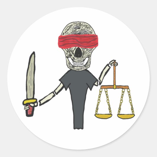Recht und Justiz Runder Aufkleber (Vorderseite)