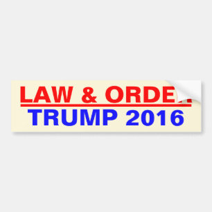 RECHT UND ORDNUNG-TRUMPF 2016 AUTOAUFKLEBER