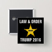 RECHT UND ORDNUNG-TRUMPF 2016 BUTTON (Vorne & Hinten)