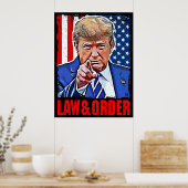 Recht und Ordnung Trumpf niedrig & Bestellung Poster (Küche)