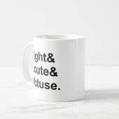 Rechte akute Obtuse | 3 Arten geometrischer Winkel Kaffeetasse (Vorderseite Links)