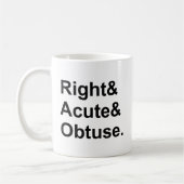 Rechte akute Obtuse | 3 Arten geometrischer Winkel Kaffeetasse (Links)