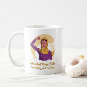 Rechte der Frau   Anheben der Decke und des Bodens Kaffeetasse