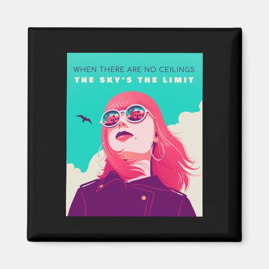 Rechte der Frau | Der Himmel ist die Grenze Illust Magnet (Vorne)