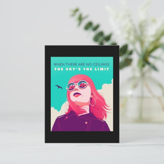 Rechte der Frau | Der Himmel ist die Grenze Illust Postkarte (Stehend Vorderseite)