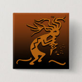 Rechte Einfassungs-Flöte, die Kokopelli Musiker Button (Vorderseite)
