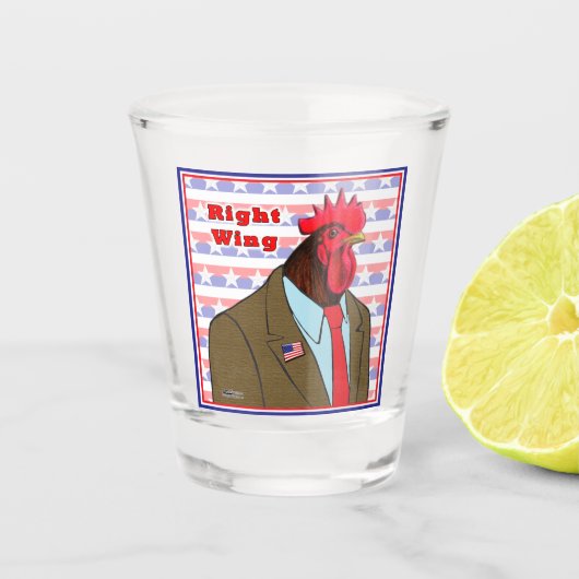 Rechte Flügelrolle Schnapsglas (Vorderseite)
