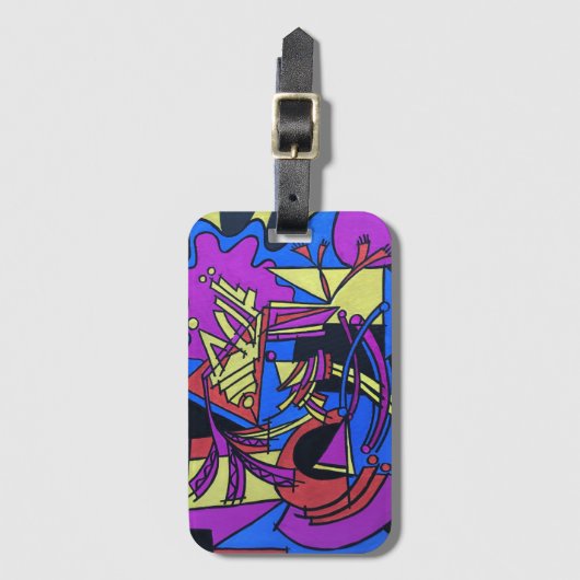 Rechte Gehirnhälfte Verlassen Moderne Kunst Gepäckanhänger (Vorderseite Vertikal)