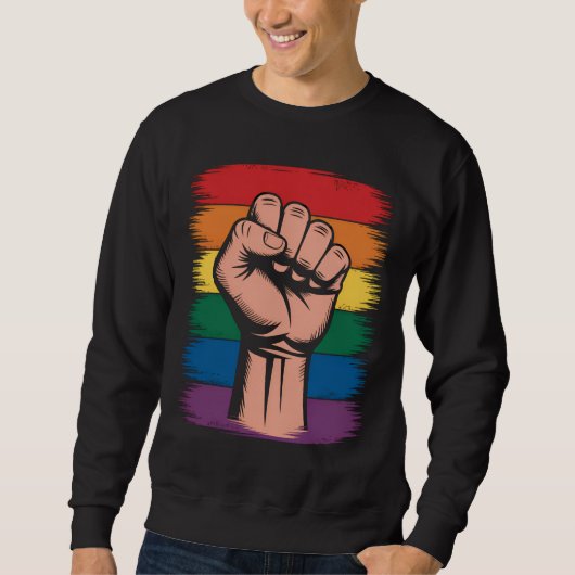 Rechte zur Unterstützung von LGBTQ durch Rainbow P Sweatshirt (Vorderseite)