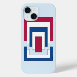 Rechteck Abstrakt in Rot, Weiß und Blau Case-Mate iPhone Hülle