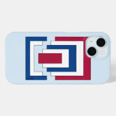 Rechteck Abstrakt in Rot, Weiß und Blau Case-Mate iPhone Hülle (Rückseite (Horizontal))