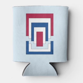 Rechteck Abstrakt in Rot, Weiß und Blau Dosenkühler