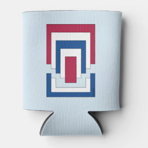 Rechteck Abstrakt in Rot, Weiß und Blau Dosenkühler