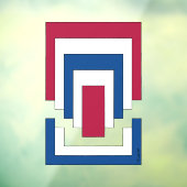 Rechteck Abstrakt in Rot, Weiß und Blau Fensteraufkleber (Blatt 3)