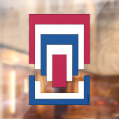 Rechteck Abstrakt in Rot, Weiß und Blau Fensteraufkleber (Blatt 2)