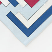 Rechteck Abstrakt in Rot, Weiß und Blau Fleecedecke (Ecke)