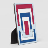 Rechteck Abstrakt in Rot, Weiß und Blau Fotoplatte (Seite)