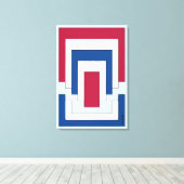 Rechteck Abstrakt in Rot, Weiß und Blau Leinwanddruck (Insitu (Holzboden))