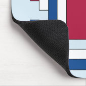 Rechteck Abstrakt in Rot, Weiß und Blau Mousepad (Ecke)