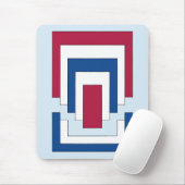 Rechteck Abstrakt in Rot, Weiß und Blau Mousepad (Mit Mouse)