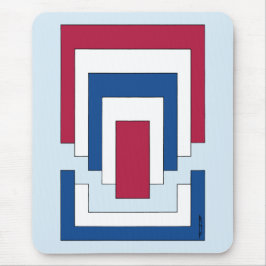 Rechteck Abstrakt in Rot, Weiß und Blau Mousepad