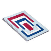 Rechteck Abstrakt in Rot, Weiß und Blau Notizblock (Rechte Seite)