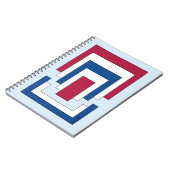 Rechteck Abstrakt in Rot, Weiß und Blau Notizblock (Linke Seite)