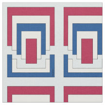 Rechteck Abstrakt in Rot, Weiß und Blau