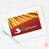 Rechteck-Aufkleber, Bestätigung, Dove on Red Rechteckiger Aufkleber (Umschlag)