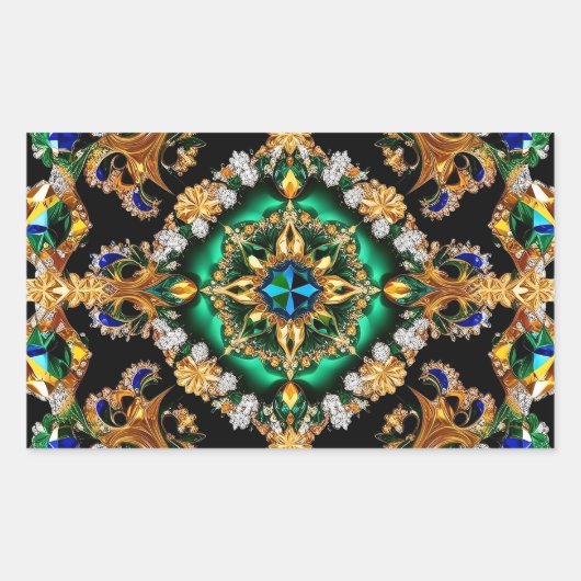 Rechteck-Aufkleber mit brasilianischen Farben Rechteckiger Aufkleber (Vorderseite)