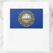 Rechteck-Aufkleber mit der Flagge New Hampshire Rechteckiger Aufkleber (Tasche)