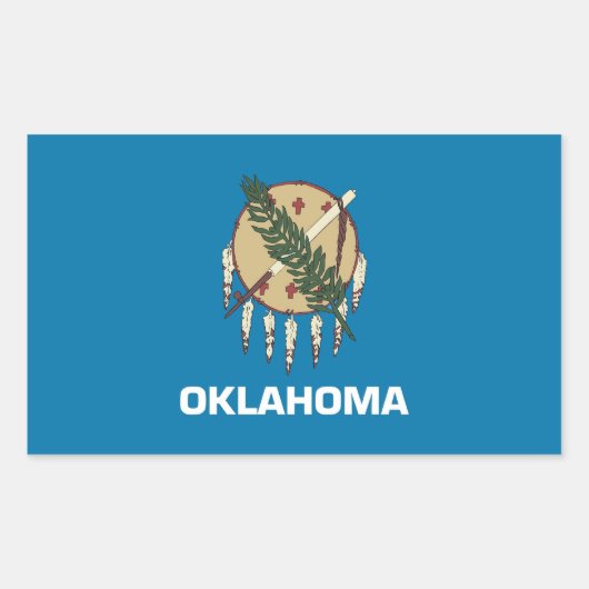 Rechteck Aufkleber mit der Flagge von Oklahoma, US (Vorderseite)
