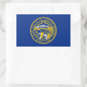 Rechteck Aufkleber mit Fahne von Nebraska, USA (Tasche)
