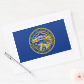 Rechteck Aufkleber mit Fahne von Nebraska, USA (Umschlag)