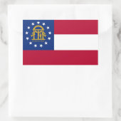 Rechteck Aufkleber mit Flag von Georgia, USA. (Tasche)