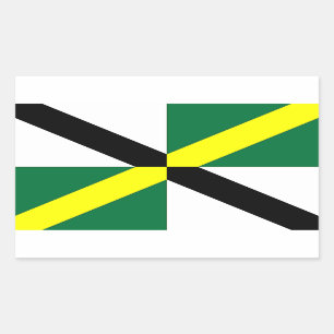 Rechteck Aufkleber mit Flag von Monterey, USA.