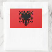 Rechteck-Aufkleber mit Flagge Albaniens Rechteckiger Aufkleber (Tasche)