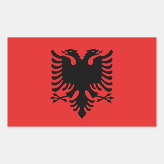 Rechteck-Aufkleber mit Flagge Albaniens Rechteckiger Aufkleber (Vorderseite)