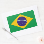 Rechteck-Aufkleber mit Flagge Brasiliens Rechteckiger Aufkleber (Umschlag)