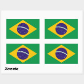 Rechteck-Aufkleber mit Flagge Brasiliens Rechteckiger Aufkleber (Blatt)