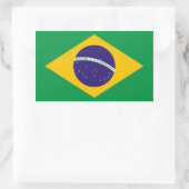 Rechteck-Aufkleber mit Flagge Brasiliens Rechteckiger Aufkleber (Tasche)