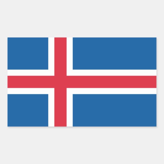 Rechteck-Aufkleber mit Flagge Islands Rechteckiger Aufkleber (Vorderseite)