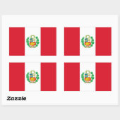 Rechteck-Aufkleber mit Flagge Perus Rechteckiger Aufkleber (Blatt)