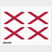 Rechteck Aufkleber mit Flagge von Alabama, USA. (Blatt)