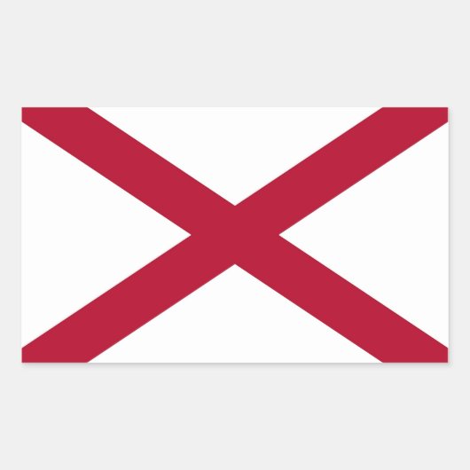 Rechteck Aufkleber mit Flagge von Alabama, USA. (Vorderseite)
