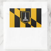 Rechteck Aufkleber mit Flagge von Baltimore, USA. (Tasche)
