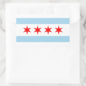 Rechteck Aufkleber mit Flagge von Chicago, USA. (Tasche)