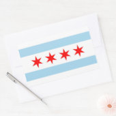 Rechteck Aufkleber mit Flagge von Chicago, USA. (Umschlag)