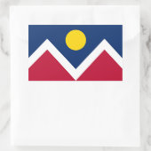 Rechteck-Aufkleber mit Flagge von Denver, Colorado Rechteckiger Aufkleber (Tasche)