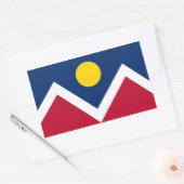 Rechteck-Aufkleber mit Flagge von Denver, Colorado Rechteckiger Aufkleber (Umschlag)